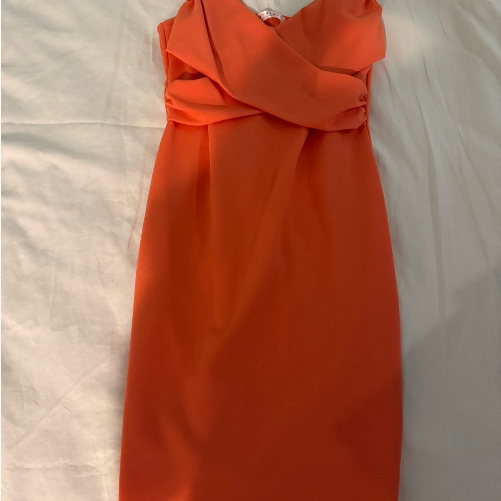 Elegant Orange Strapless Dress